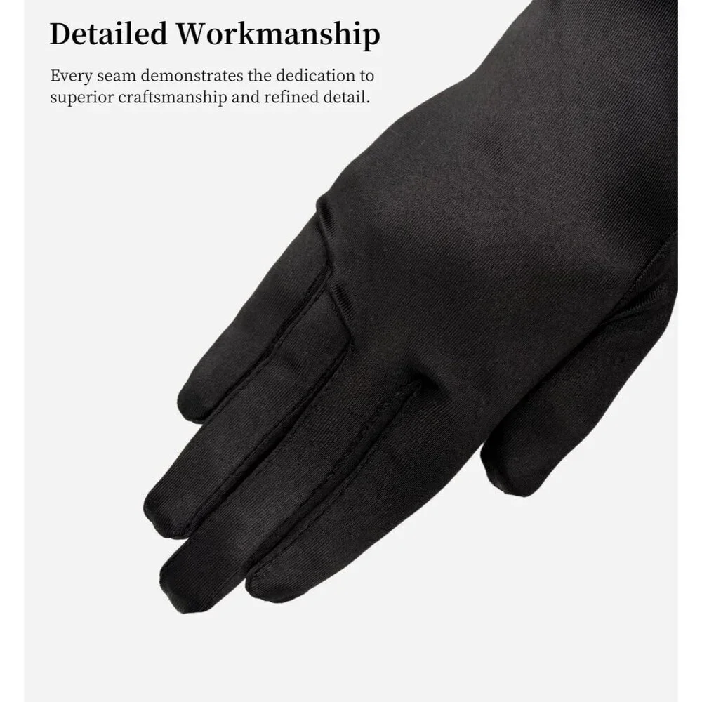 Women's Elbow Length Black Long Satin Gloves Costume Princess Party Accessories